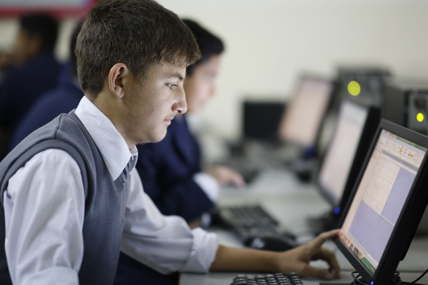 A student at work in the computer laboratory
