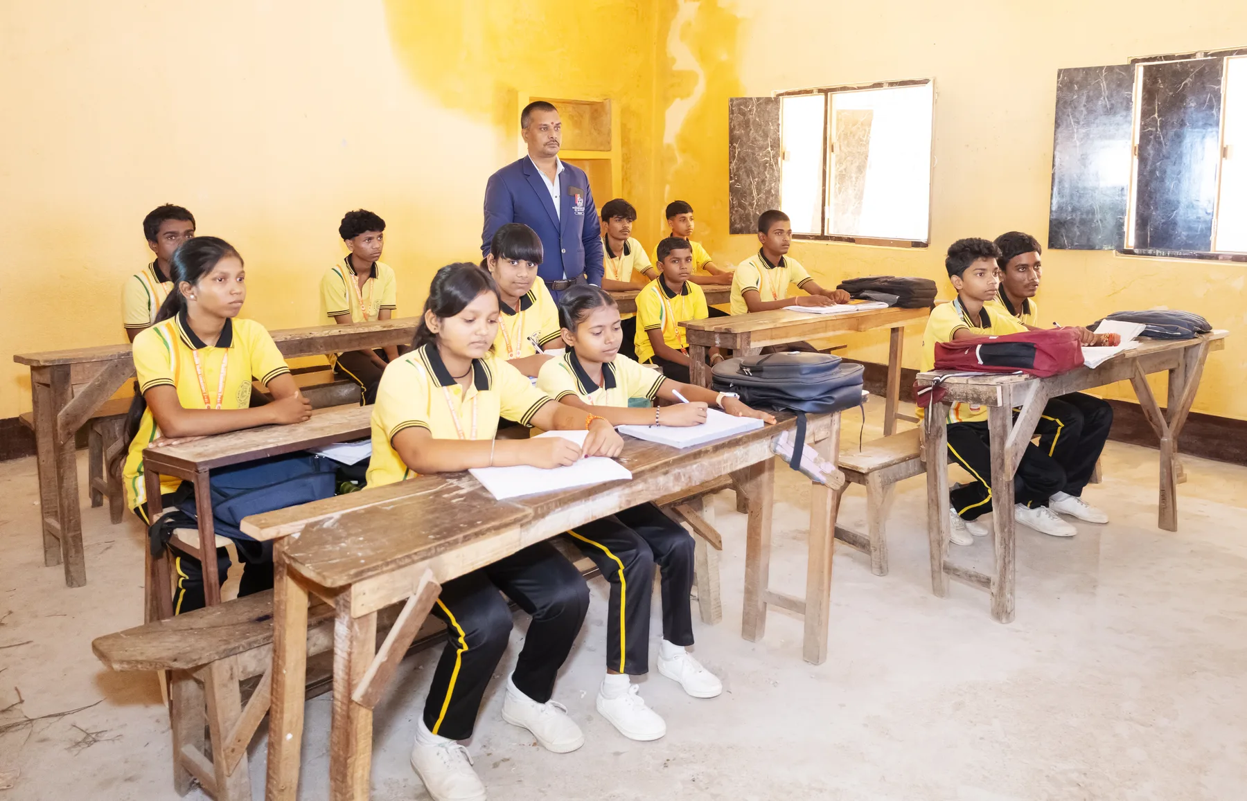 Senior students at their desks during a lesson