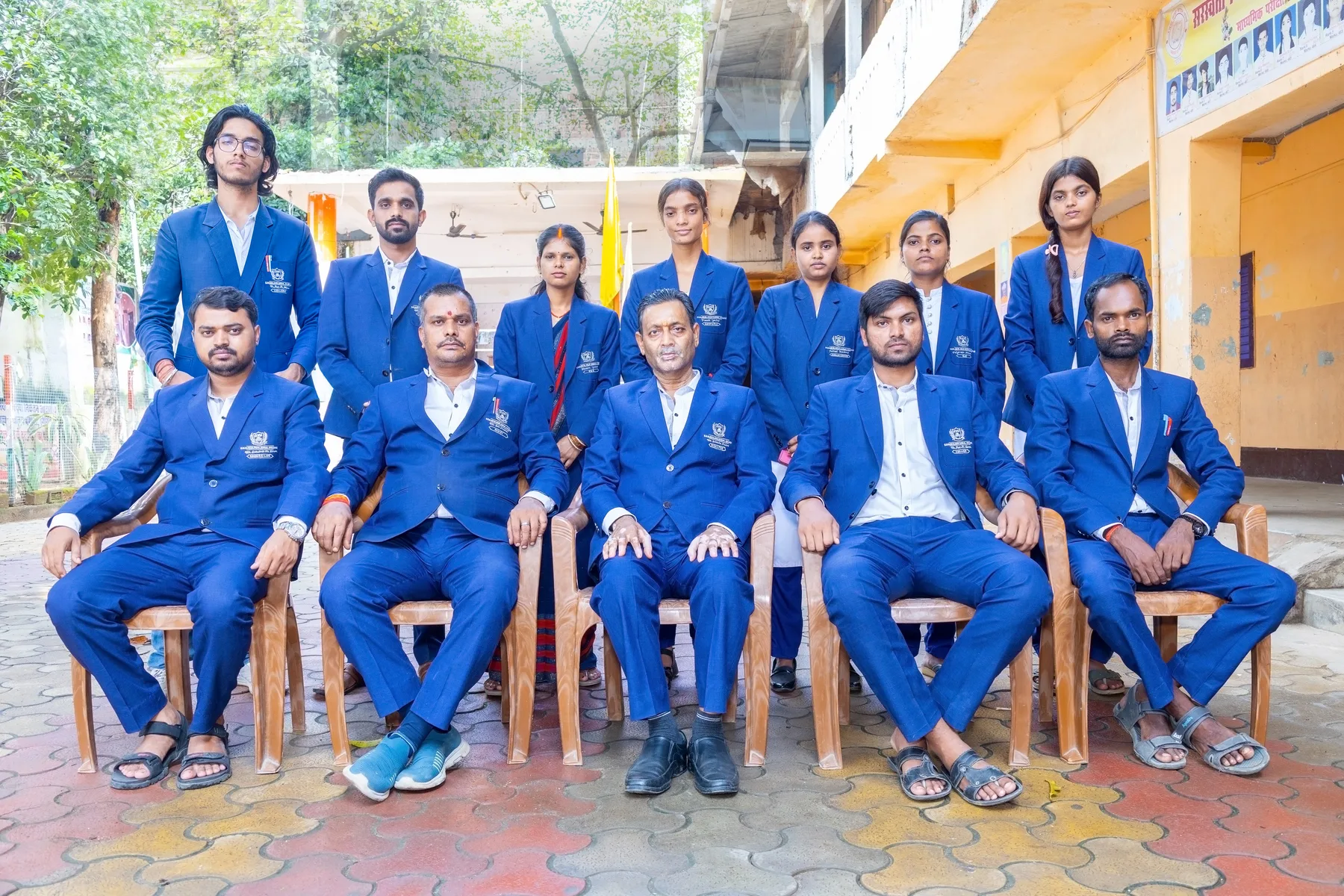 The full teaching and support staff of the school