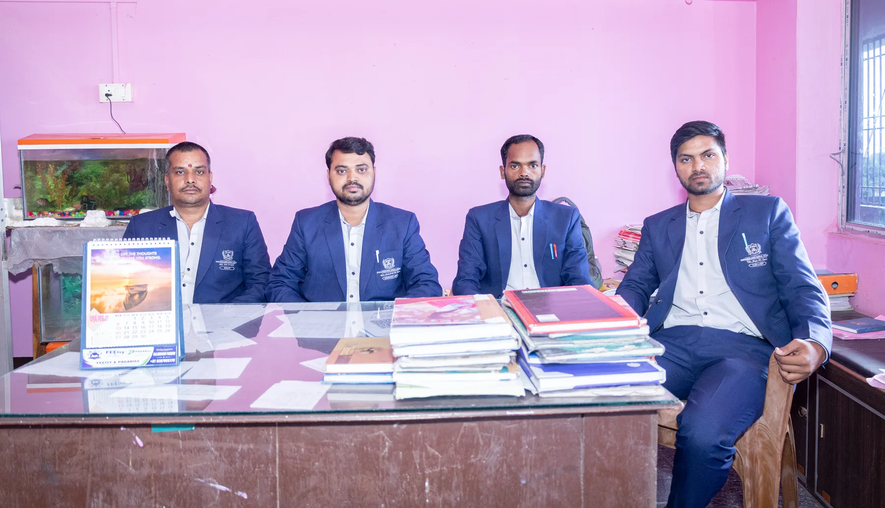 The school's management team in the office