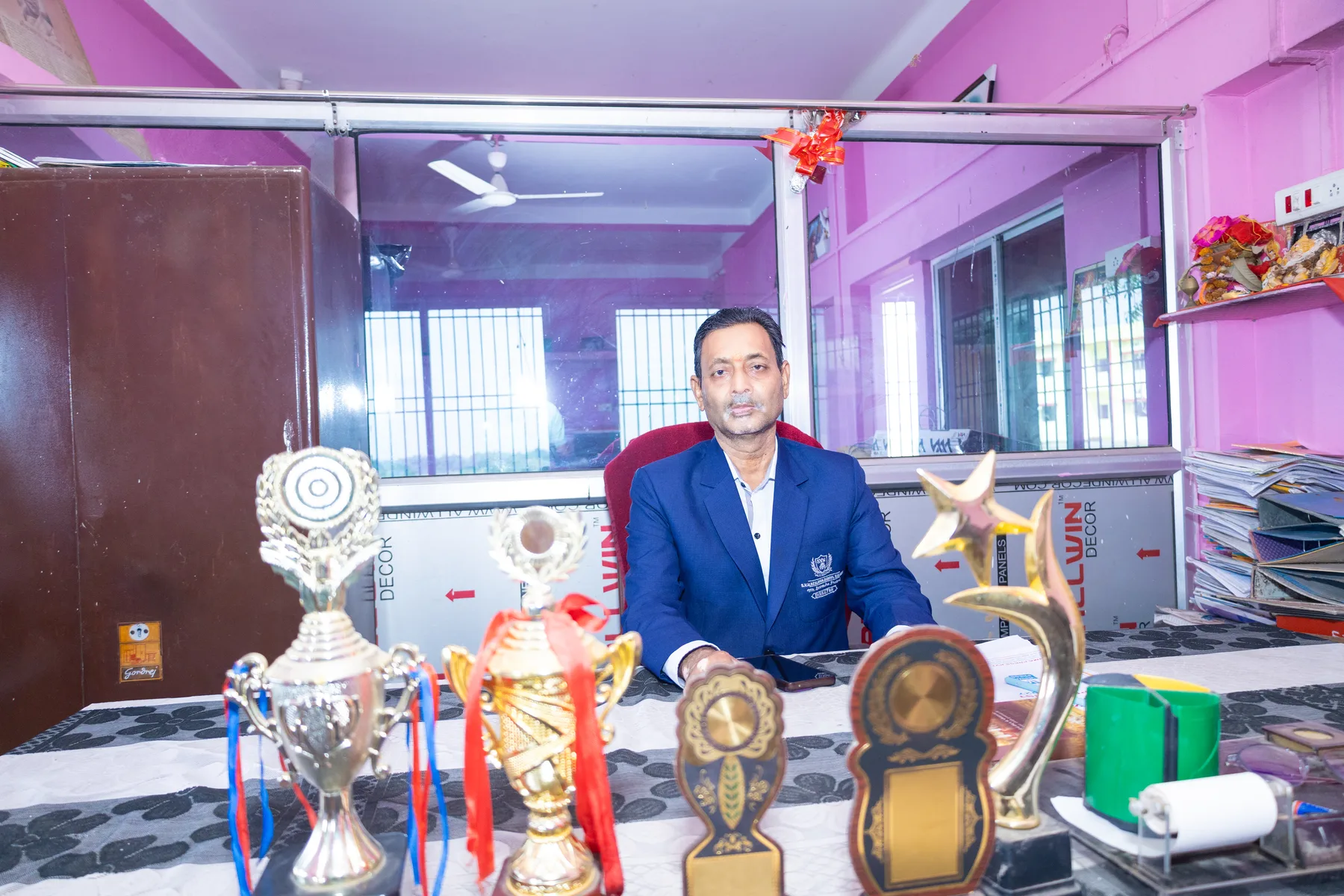 Trophies and shields won by the school