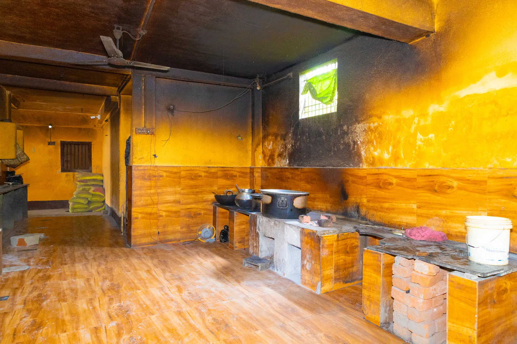 The school kitchen where hostel meals are cooked
